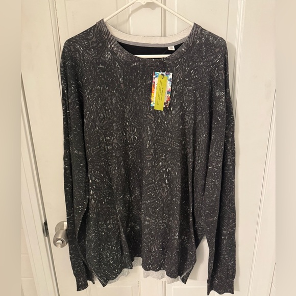 NWT- Robert Graham men’s  Taurus Sweater. Size 3XL. Black and gray print - Picture 2 of 8